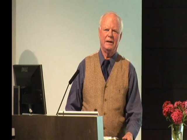 John Todd at Buckminster Fuller Challenge Award ceremony, speaking about Allan Savory
