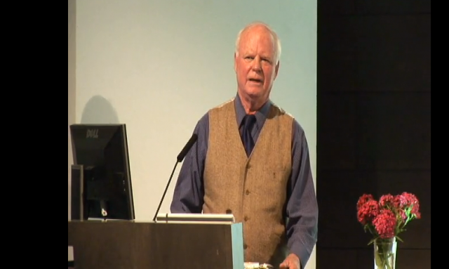 John Todd at Buckminster Fuller Challenge Award ceremony, speaking about Allan Savory